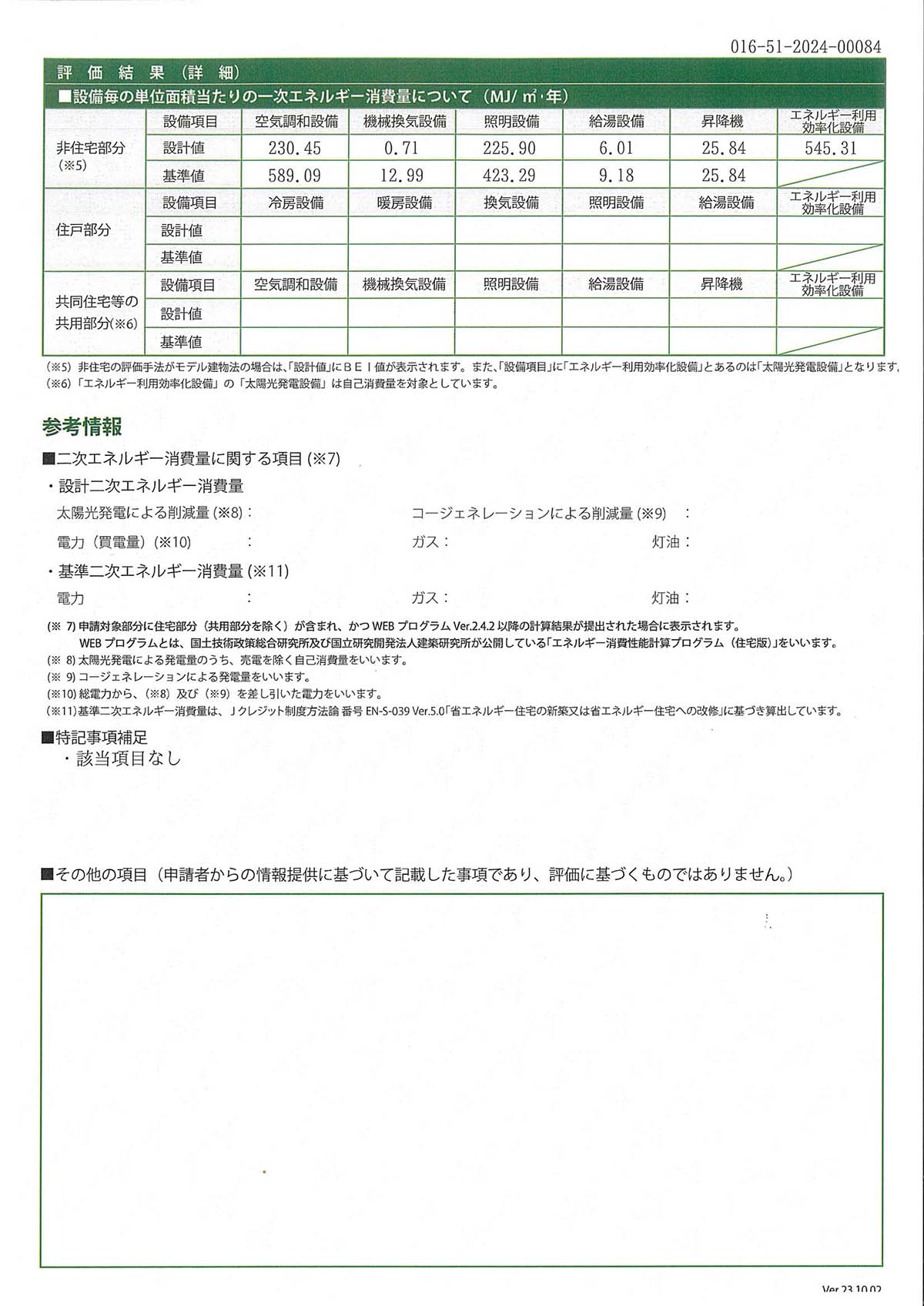 BELS評価書／裏